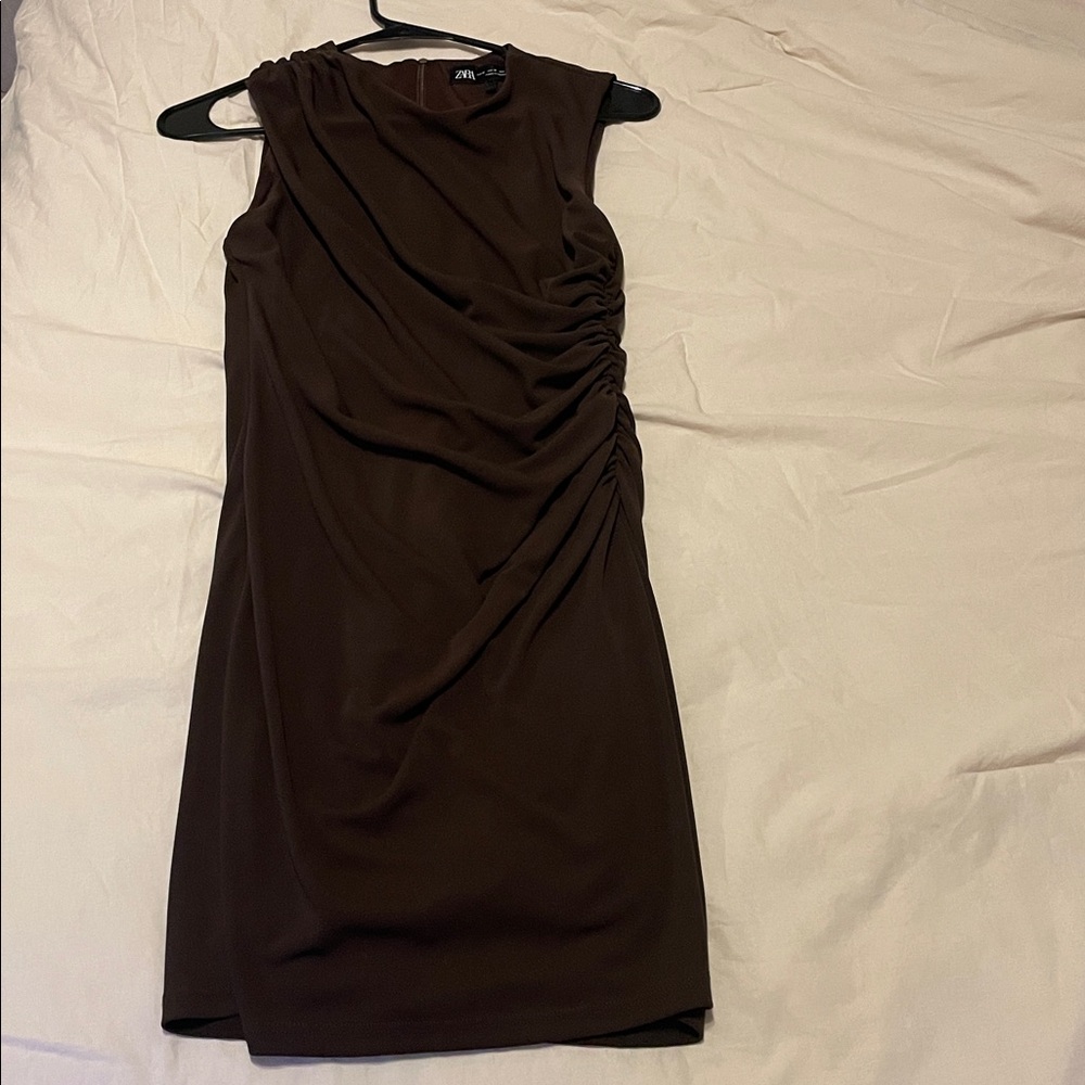 Brown Zara Sleeveless Dress
